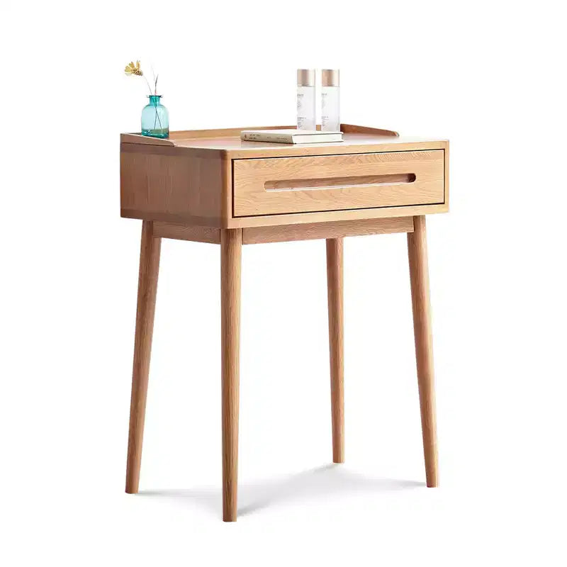 Modern Wooden Dressing Table with Storage Drawers, Removable Shelves, and Raised EdgesMinimalist Design for Living Rooms