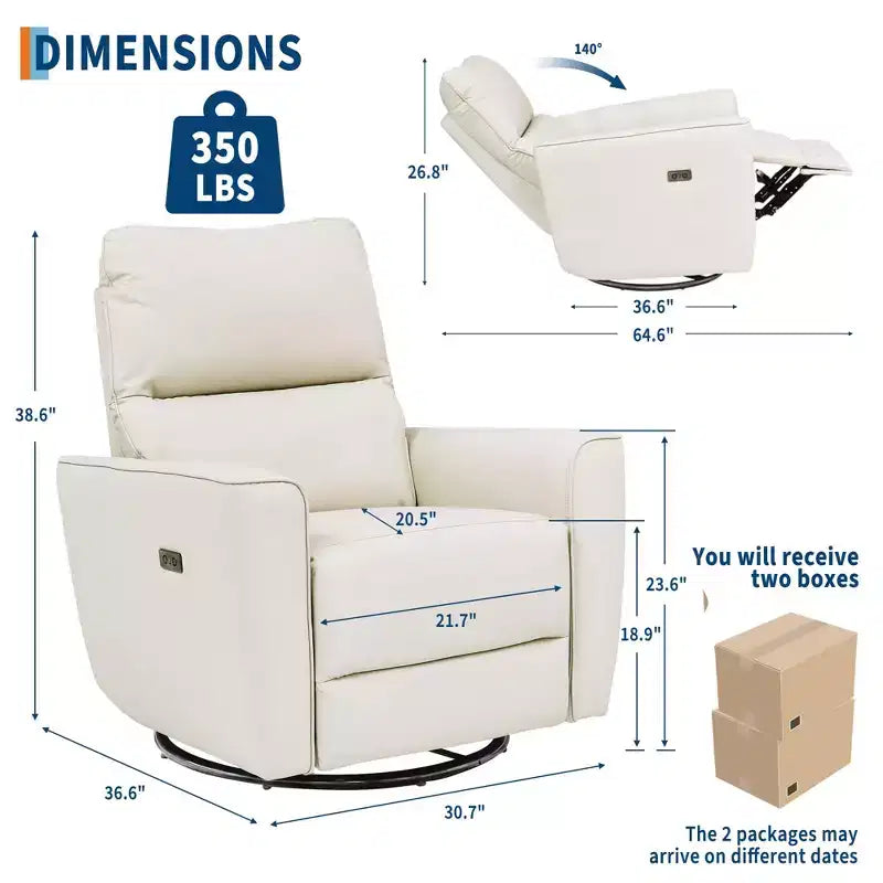 Fauteuil inclinable pivotant surdimensionné, canapé inclinable de chambre d'enfant en similicuir rembourré, fauteuil à bascule simple
