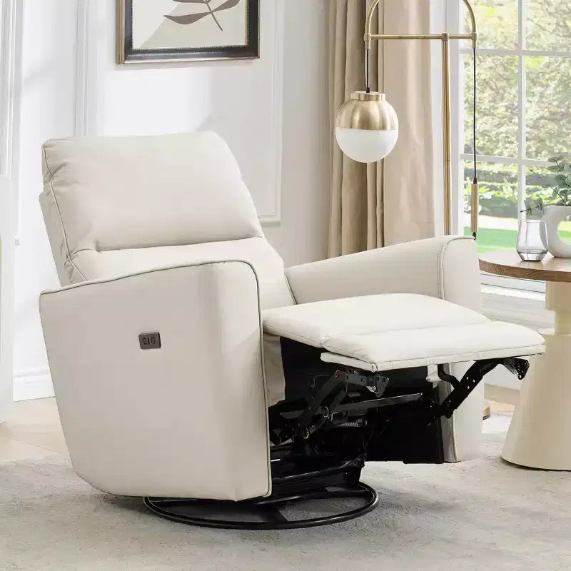 Fauteuil inclinable pivotant surdimensionné, canapé inclinable de chambre d'enfant en similicuir rembourré, fauteuil à bascule simple