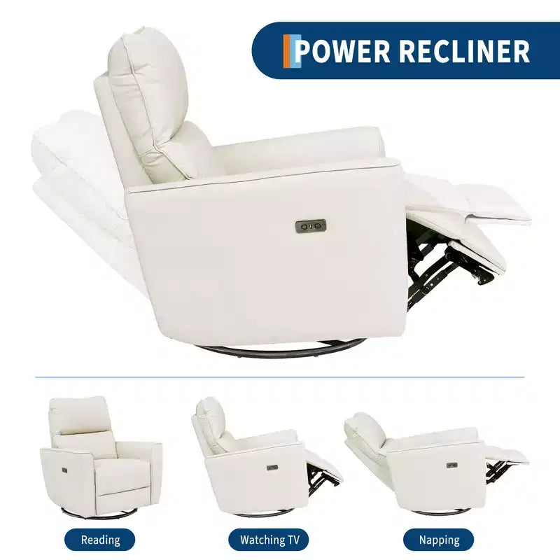 Fauteuil inclinable pivotant surdimensionné, canapé inclinable de chambre d'enfant en similicuir rembourré, fauteuil à bascule simple