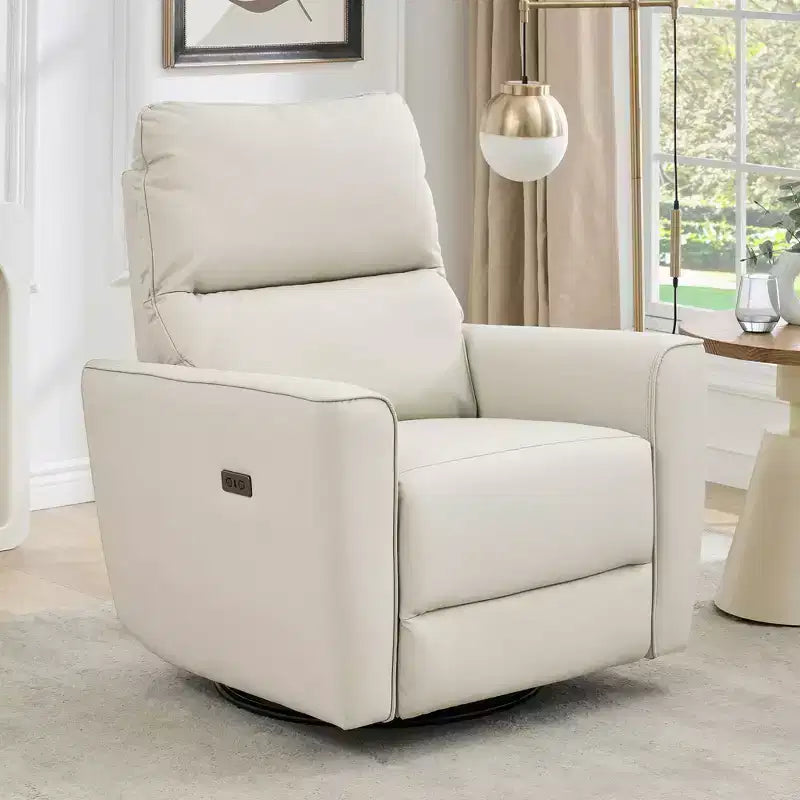 Fauteuil inclinable pivotant surdimensionné, canapé inclinable de chambre d'enfant en similicuir rembourré, fauteuil à bascule simple