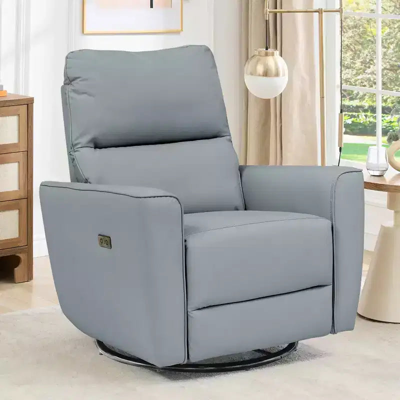 Fauteuil inclinable pivotant surdimensionné, canapé inclinable de chambre d'enfant en similicuir rembourré, fauteuil à bascule simple