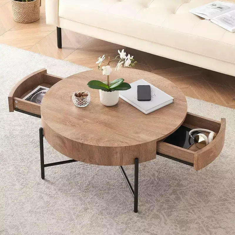 Table basse relevable avec rangement, table d'appoint de style Mid-Century et table basse de ferme en bois