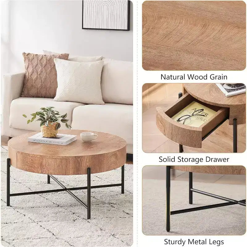Table basse relevable avec rangement, table d'appoint de style Mid-Century et table basse de ferme en bois