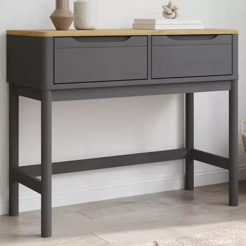 Console Meuble de Rangement Salon Couloir en Bois Massif Pin