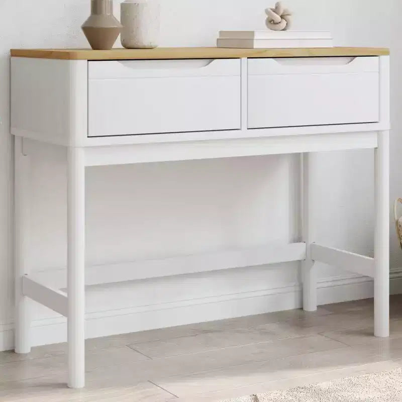 Console Meuble de Rangement Salon Couloir en Bois Massif Pin