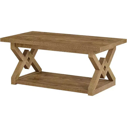 Lantine 2-Tier Coffee Center Table for Living Room, 47.24-Inch Farmhouse Tea Cocktail Table, Easy Assembly