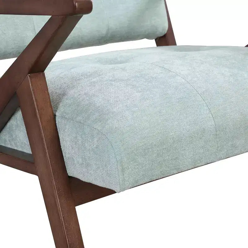 Fauteuil d'appoint moderne du milieu du siècle, coussins moelleux, accoudoirs inclinés, cadre en bois massif, design ergonomique, salon, chambre, bureau