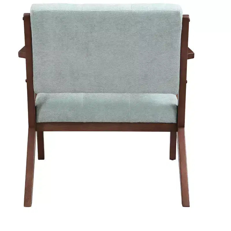 Fauteuil d'appoint moderne du milieu du siècle, coussins moelleux, accoudoirs inclinés, cadre en bois massif, design ergonomique, salon, chambre, bureau