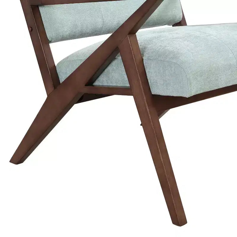Fauteuil d'appoint moderne du milieu du siècle, coussins moelleux, accoudoirs inclinés, cadre en bois massif, design ergonomique, salon, chambre, bureau