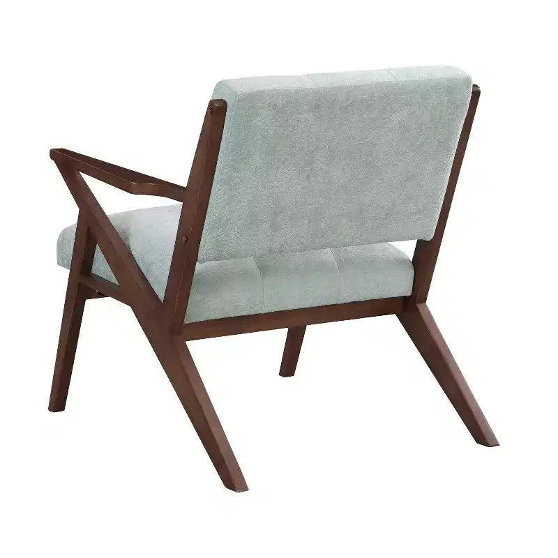 Fauteuil d'appoint moderne du milieu du siècle, coussins moelleux, accoudoirs inclinés, cadre en bois massif, design ergonomique, salon, chambre, bureau