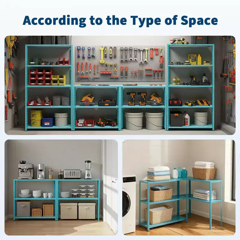 Étagère de rangement réglable à 5 niveaux, étagère métallique d'une capacité de 227 kg pour la maison, le garage ou le garde-manger, 89 cm L x 173 cm H x 30 cm P - Vert
