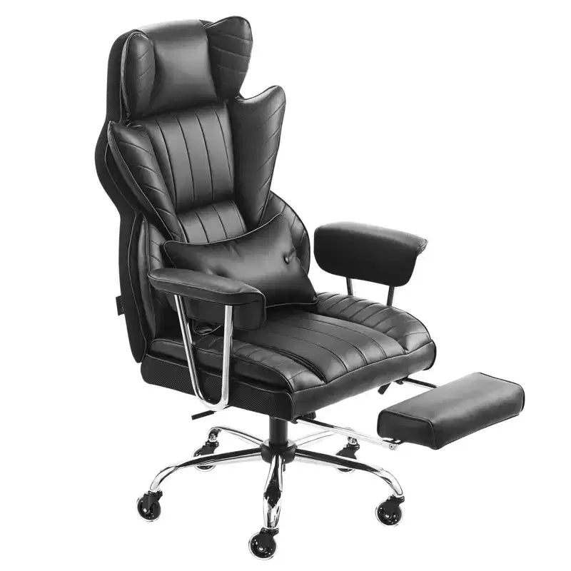 Fauteuil de bureau de direction robuste, capacité 180 kg, avec repose-pieds et support lombaire