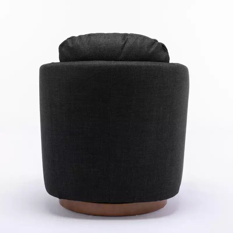Fauteuil de salon, Fauteuil d'appoint pivotant avec coussin, Pieds ronds en bois massif, Fauteuils pivotants à 360 degrés noirs