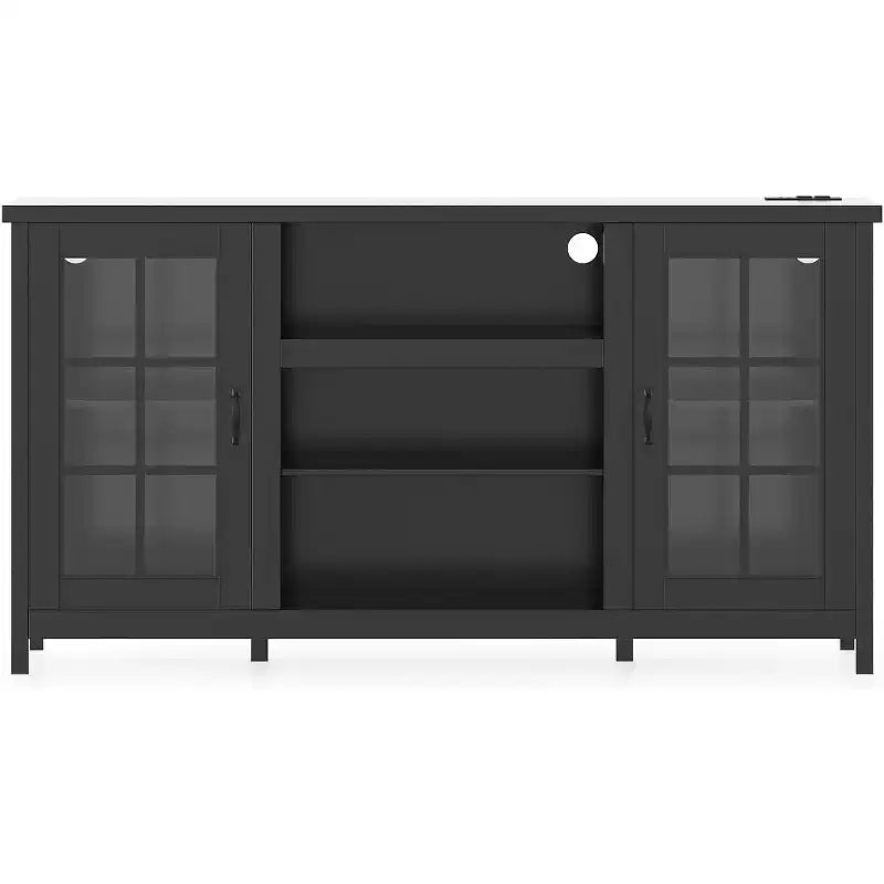 Acekool TV Stand for 65 Inch TVs, 59 Modern Media Console with Storage Cabinets & Power Ports for Living Room or Office
