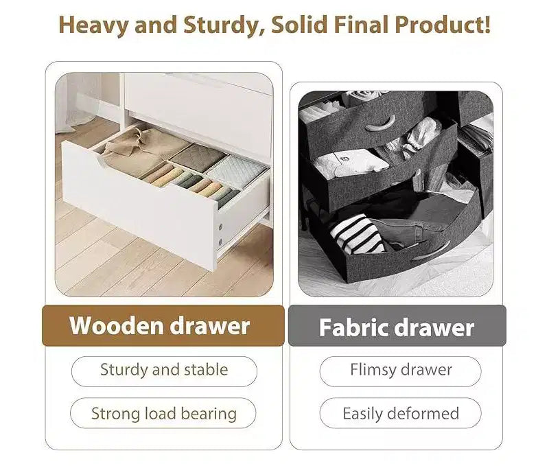 Commode haute 4 tiroirs Armoire de rangement verticale en bois avec design autoportant pour chambre, salon, couloir et entrée