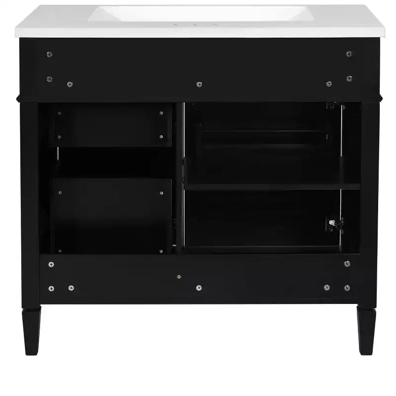 Meuble Lavabo Salle de Bain 36 po avec Évier, Meuble de Rangement Salle de Bain avec Tiroirs, Meuble Lavabo Simple