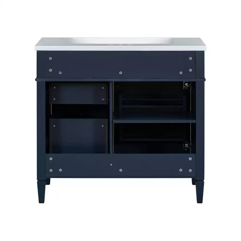 Meuble Lavabo Salle de Bain 36 po avec Évier, Meuble de Rangement Salle de Bain avec Tiroirs, Meuble Lavabo Simple