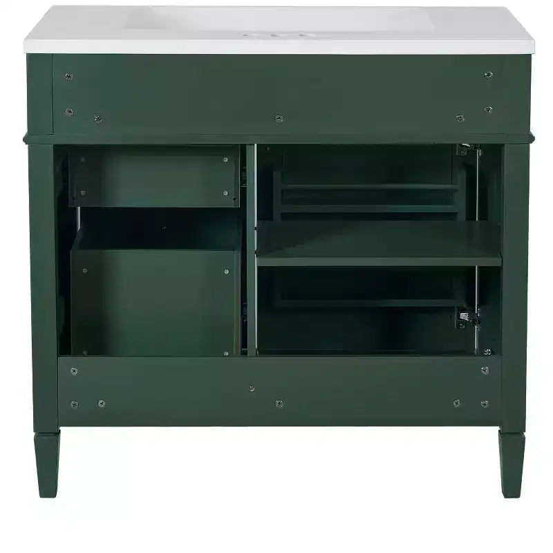 Meuble Lavabo Salle de Bain 36 po avec Évier, Meuble de Rangement Salle de Bain avec Tiroirs, Meuble Lavabo Simple