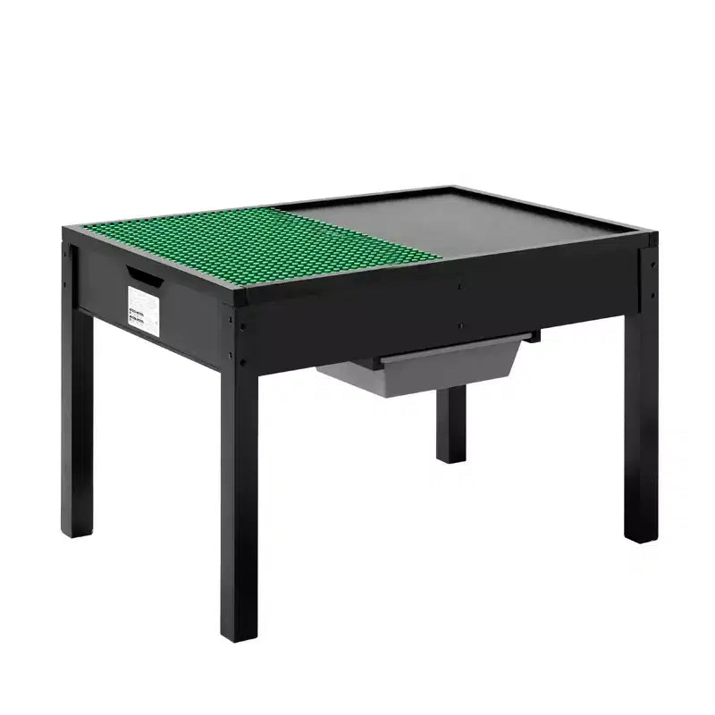 Kids Wooden Activity Table with Double-Sided Top and Storage Bins for Ages 3+