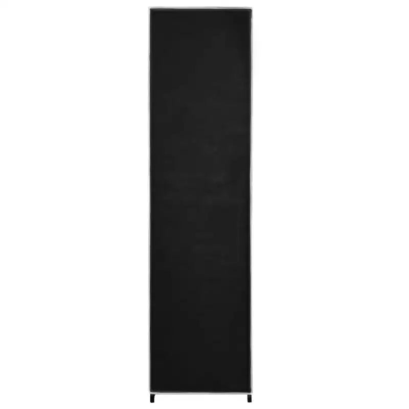 Armoire Cadre en Fer Noir et Tissu Polyester Grande Armoire - Noir