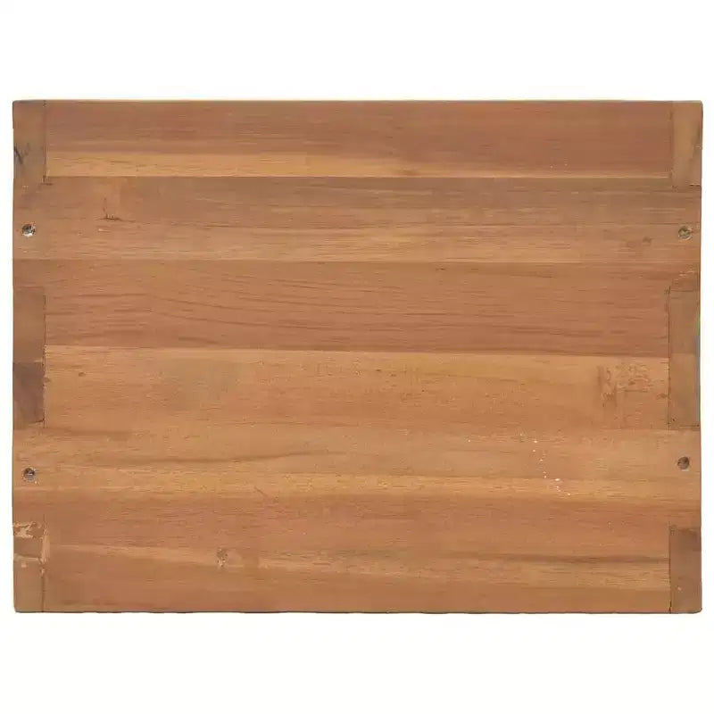 Table de chevet en bois de teck massif couleur bois naturel chaud