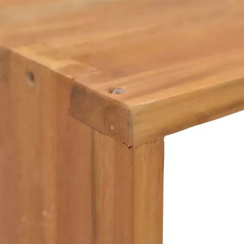Table de chevet en bois de teck massif couleur bois naturel chaud