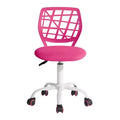 HomeRoots Pink and White Adjustable Height Swivel Rolling Office Chair