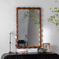 Mid-Century Modern Full-Length Mirror, Wall Mirror Decorative Mirror, Swirl Wood Frame, Walnut - ModernLuxe