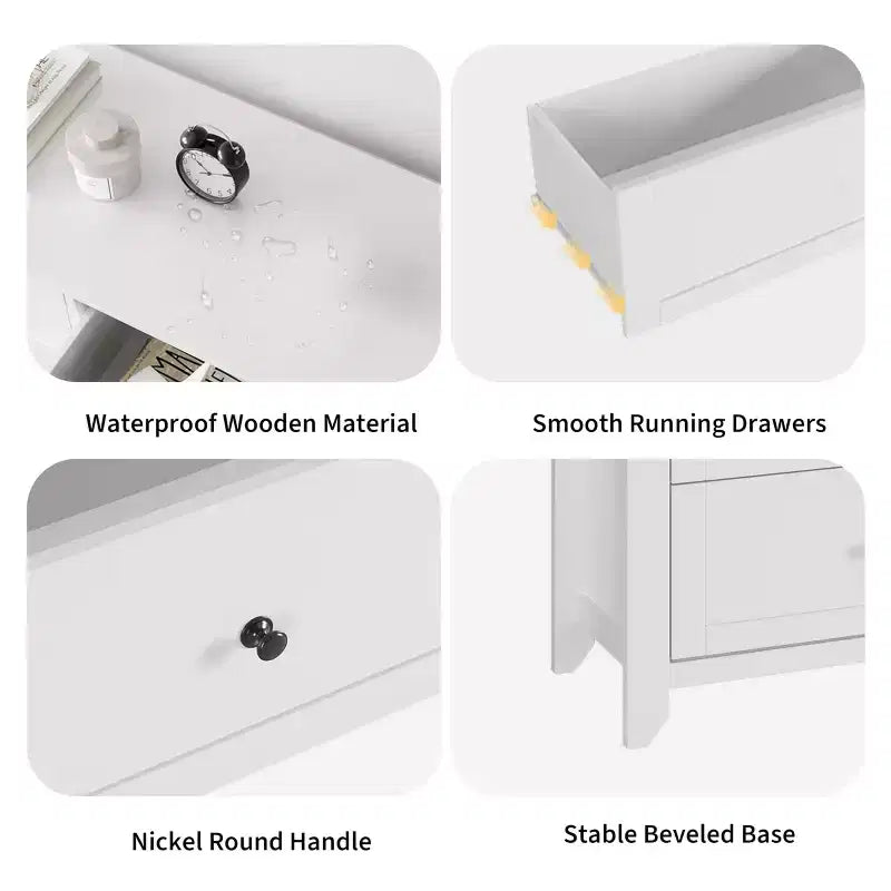Commode à 6 tiroirs pour chambre à coucher, commode en bois de 54 po de largeur avec poignées métalliques, meuble TV, organisateur de rangement pour vêtements pour chambre à coucher, couloir, noir