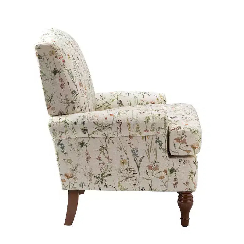 Fauteuil de salon confortable avec pieds en bois massif