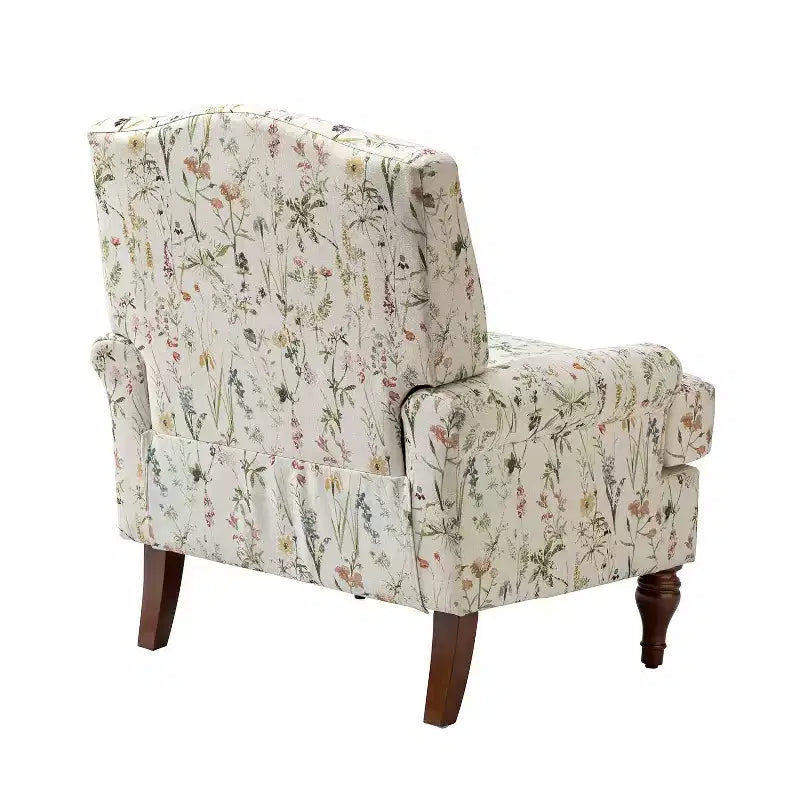 Fauteuil de salon confortable avec pieds en bois massif