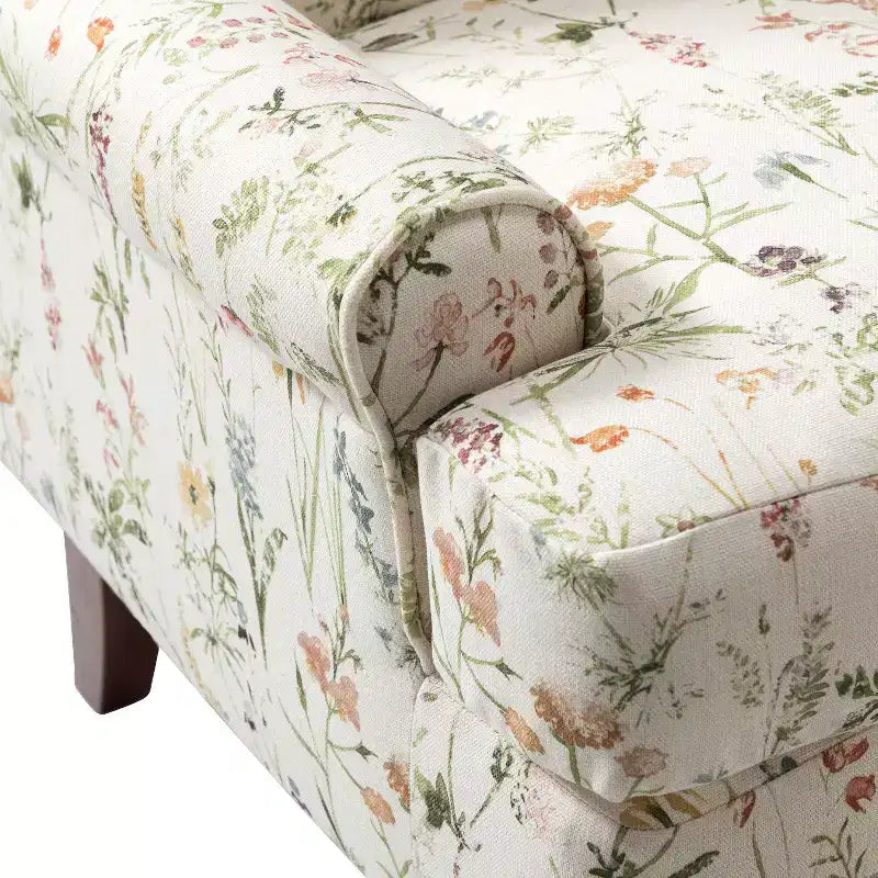 Fauteuil de salon confortable avec pieds en bois massif