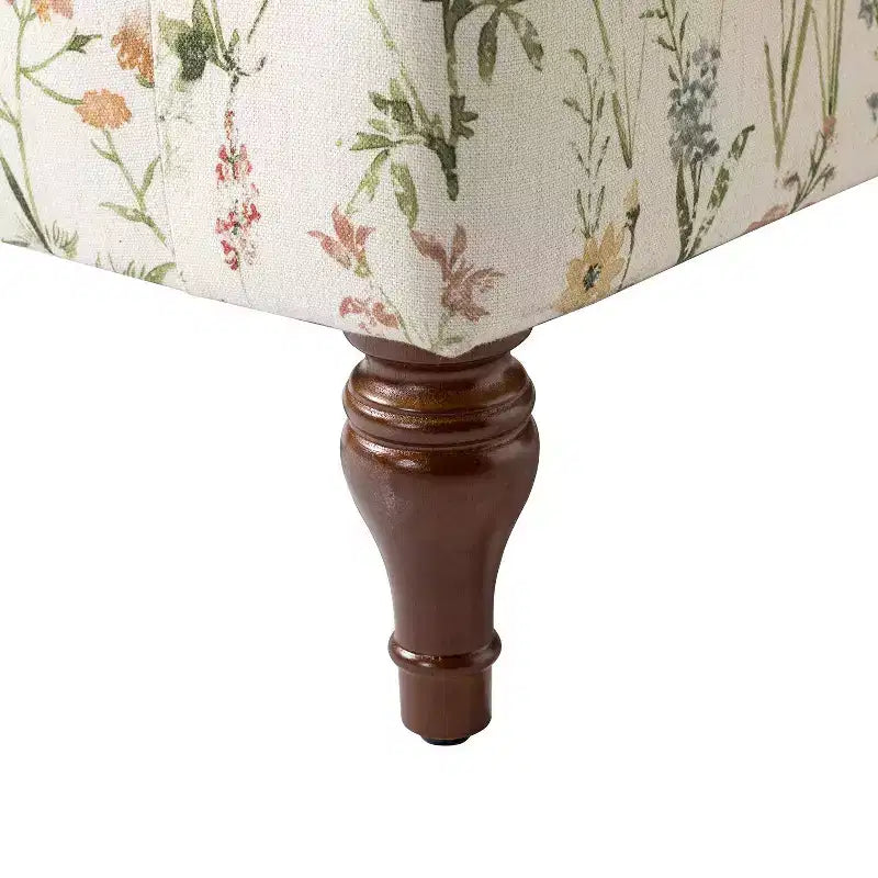 Fauteuil de salon confortable avec pieds en bois massif