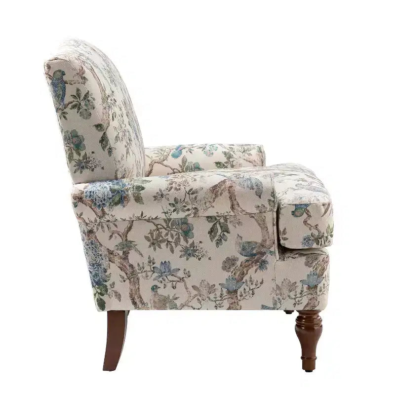 Fauteuil de salon confortable avec pieds en bois massif