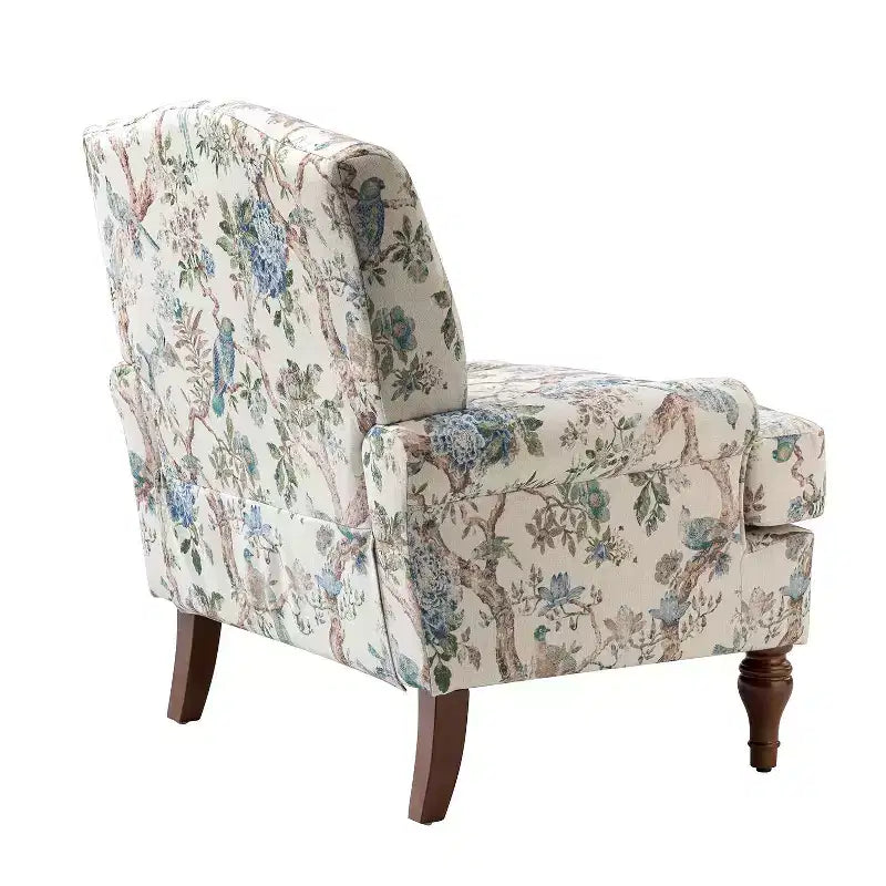 Fauteuil de salon confortable avec pieds en bois massif