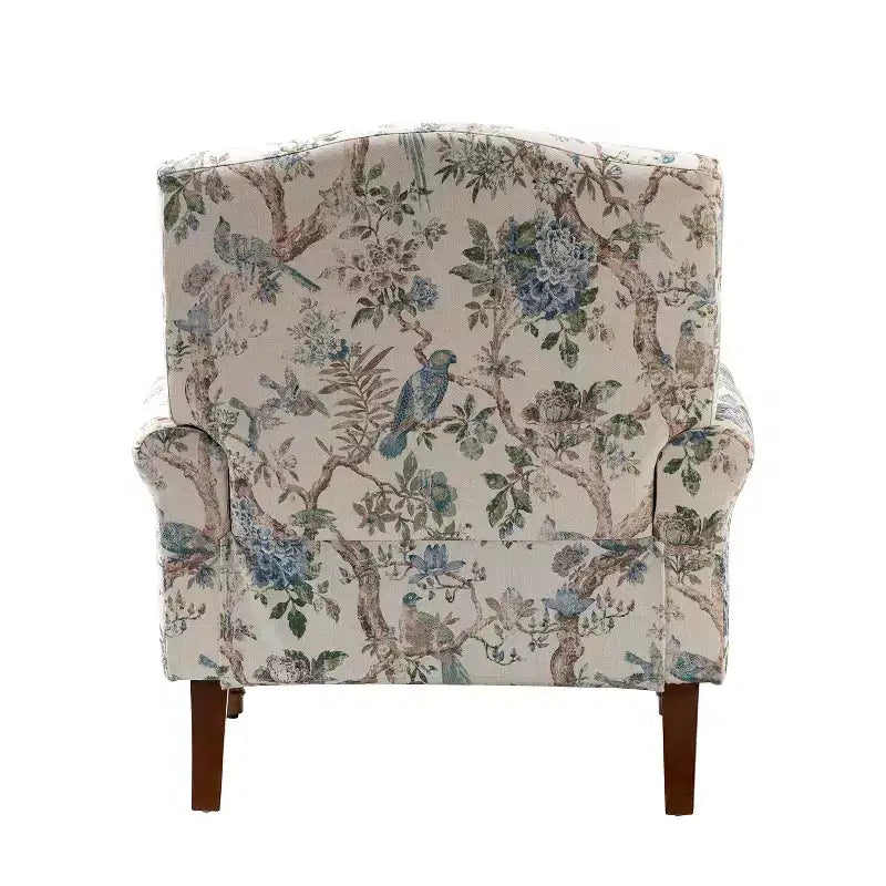 Fauteuil de salon confortable avec pieds en bois massif