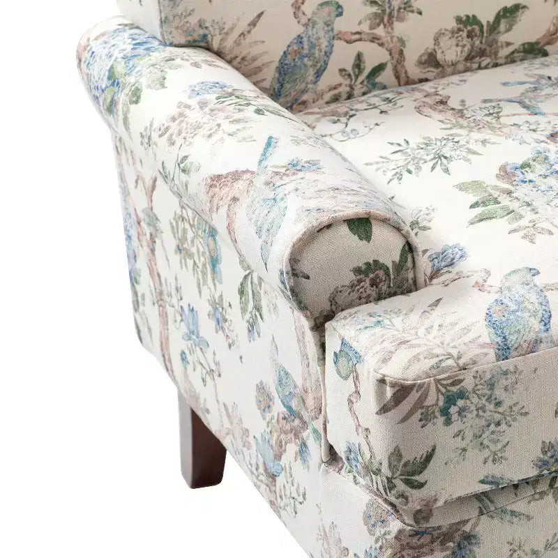 Fauteuil de salon confortable avec pieds en bois massif