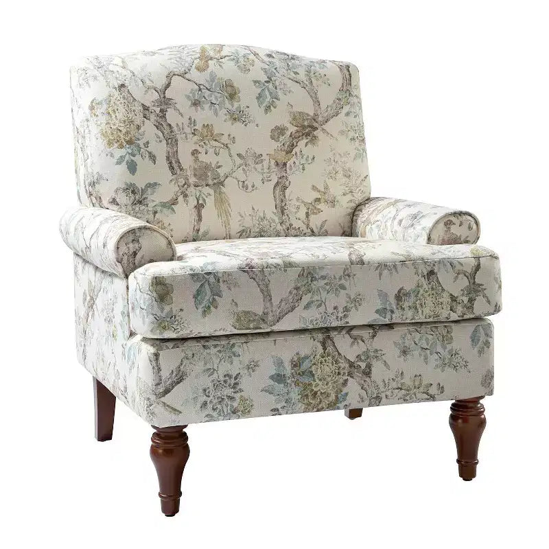 Fauteuil de salon confortable avec pieds en bois massif