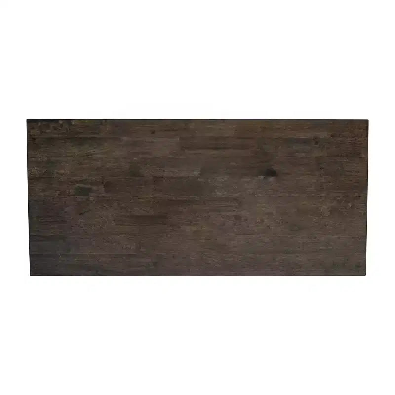 Table basse de style campagnard en bois massif avec étagère de rangement