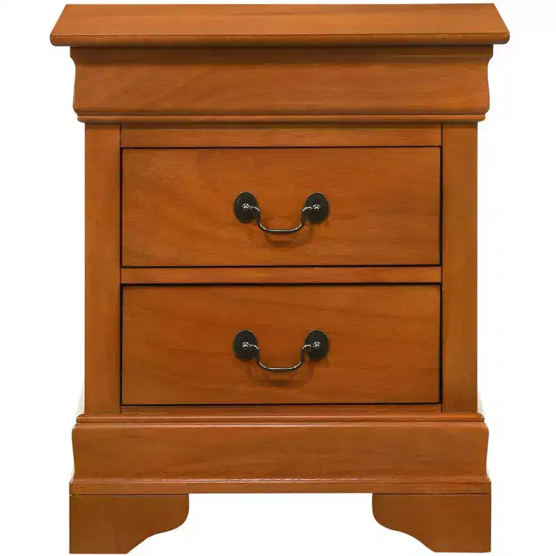 Passion Furniture Louis Philippe 2-Drawer Nightstand (24 in. H X 21 in. W X 16 in. D)