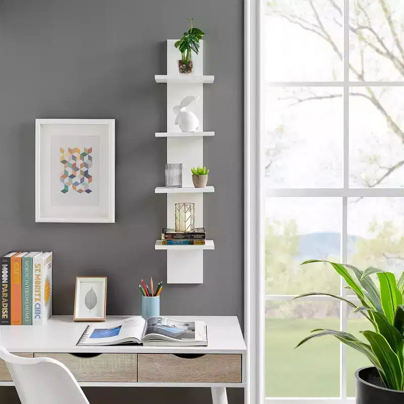 Étagère à Colonne Verticale à 4 Niveaux Utilitaire 39,5 x 9