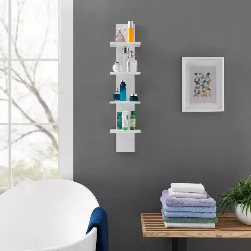 Étagère à Colonne Verticale à 4 Niveaux Utilitaire 39,5 x 9