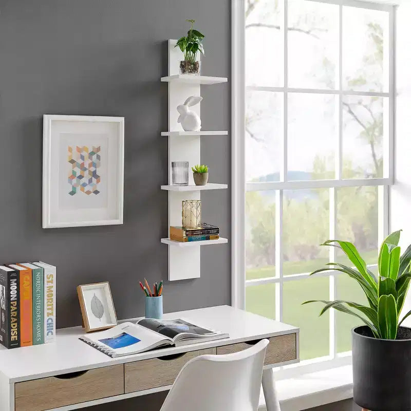 Étagère à Colonne Verticale à 4 Niveaux Utilitaire 39,5 x 9