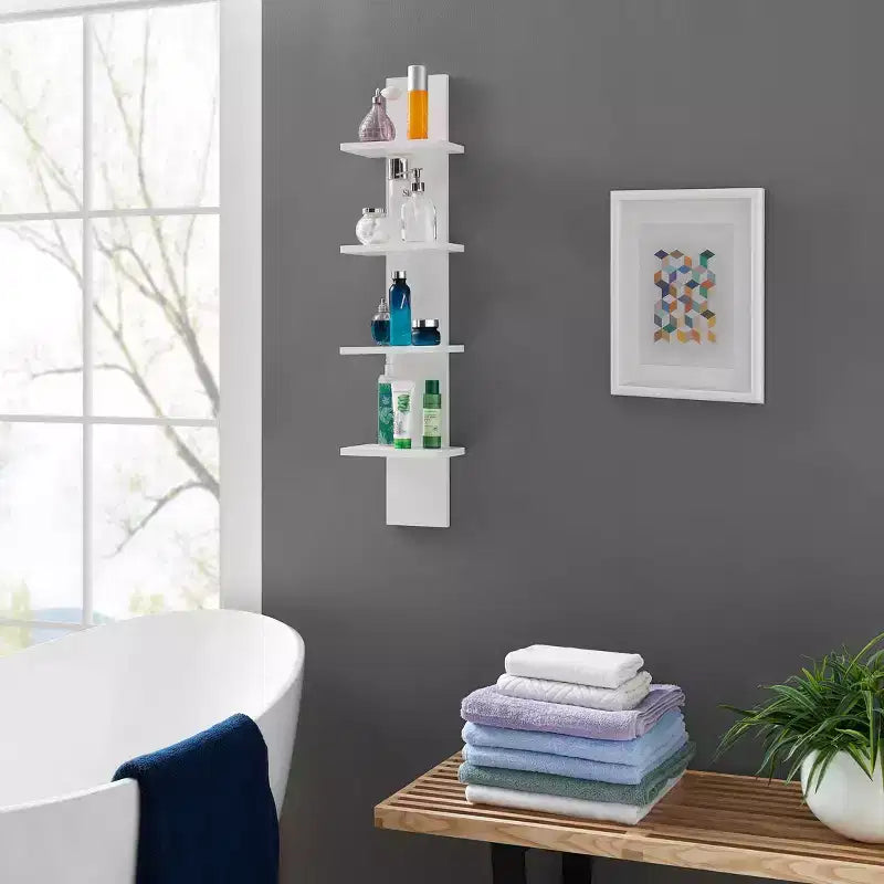 Étagère à Colonne Verticale à 4 Niveaux Utilitaire 39,5 x 9